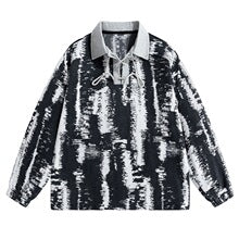 Tie-Dye Print Polo Half-Zip Sweatshirt