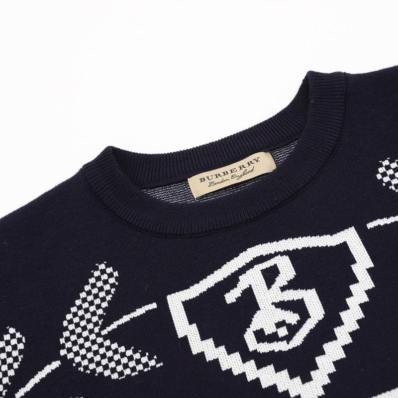 Burberry Wheat Equestrian Knight Jacquard Crewneck Sweater