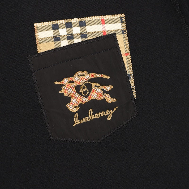 Burberry Heart Knight Embroidered Check Pocket Sweatshirt
