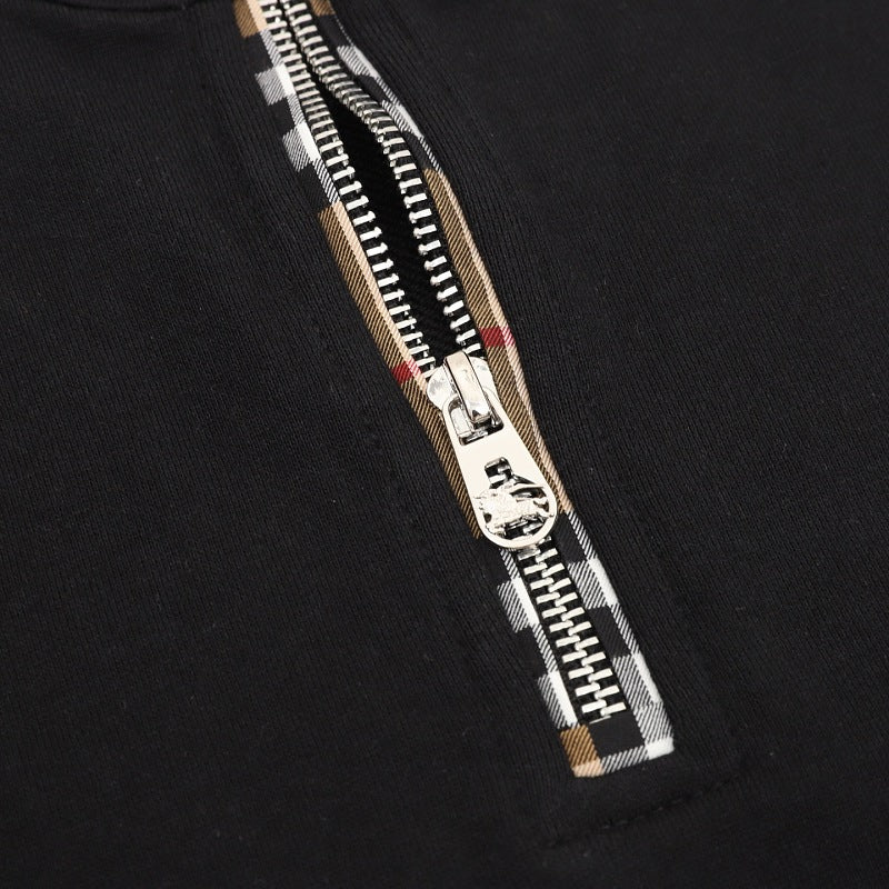 Burberry Equestrian Knight Embroidered Half-Zip Sweatshirt