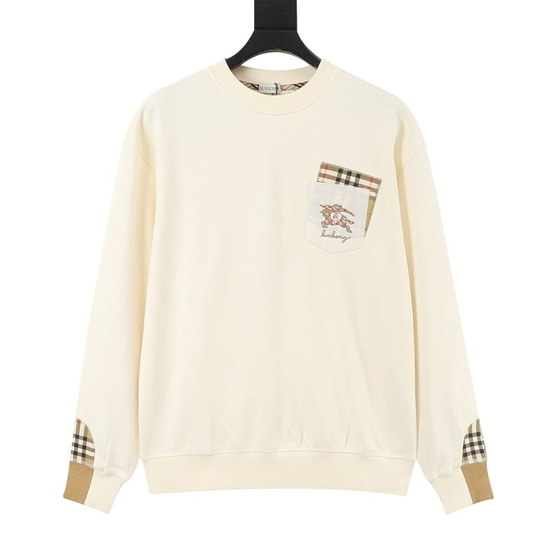 Burberry Heart Knight Embroidered Check Pocket Sweatshirt