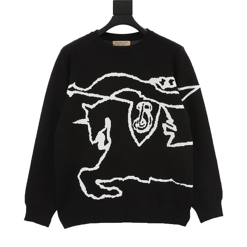 Burberry Equestrian Knight Jacquard Crewneck Sweater