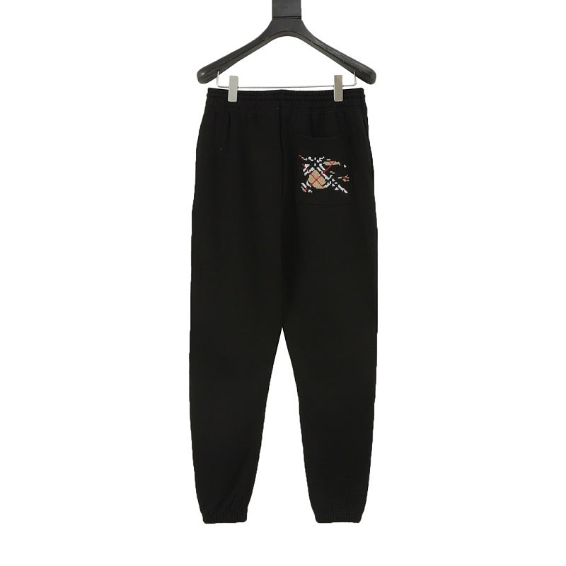Burberry Cross-Stitch Knight Embroidered Joggers