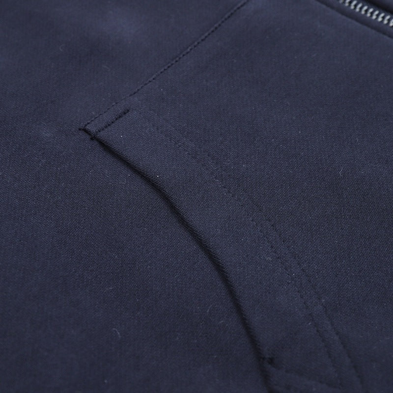 Burberry TB Embroidered Check Panel Zip-Up Hoodie