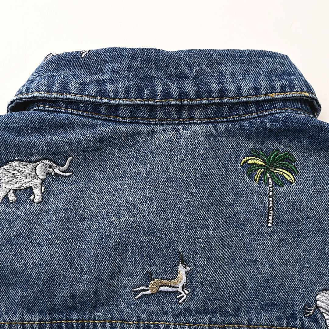Louis Vuitton LV Safari All-Over Embroidered Denim Trucker Jacket