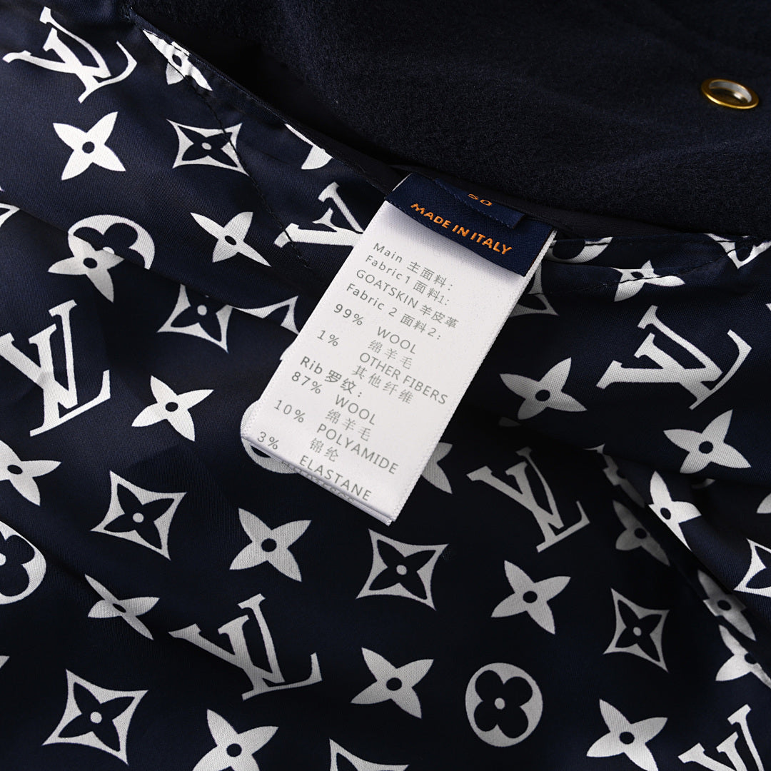 Louis Vuitton 2 Rue du Pont Neuf Varsity Wool & Leather Letterman Jacket