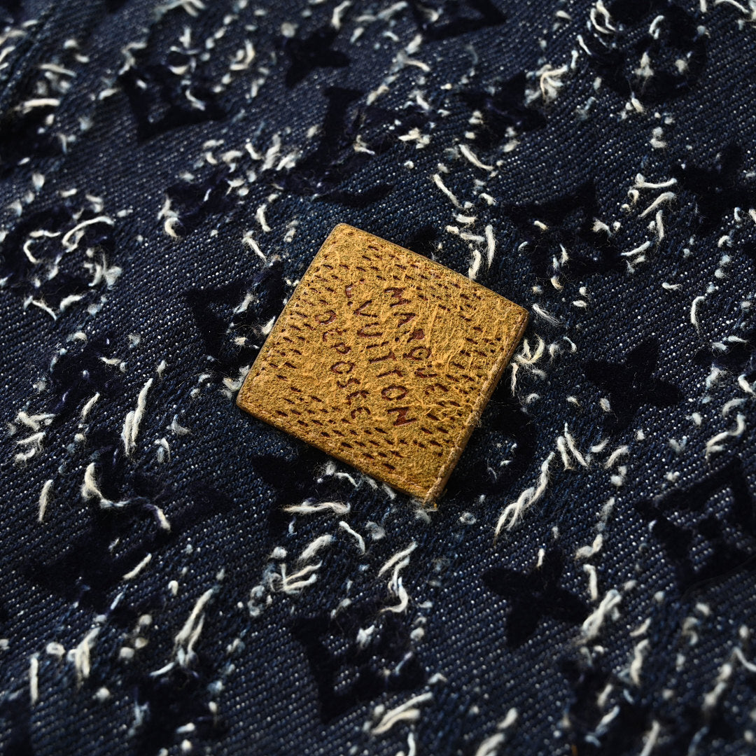 Louis Vuitton LV Monogram Distressed Bouclé Denim Hooded Zip Jacket