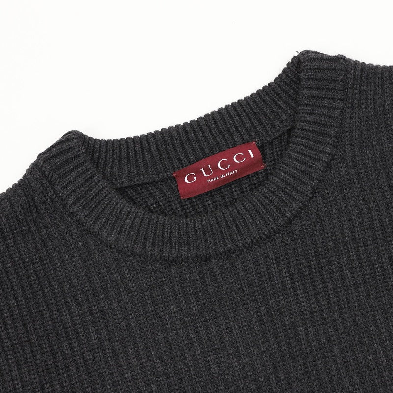 Gucci Logo Wool-Blend Ribbed Crewneck Sweater