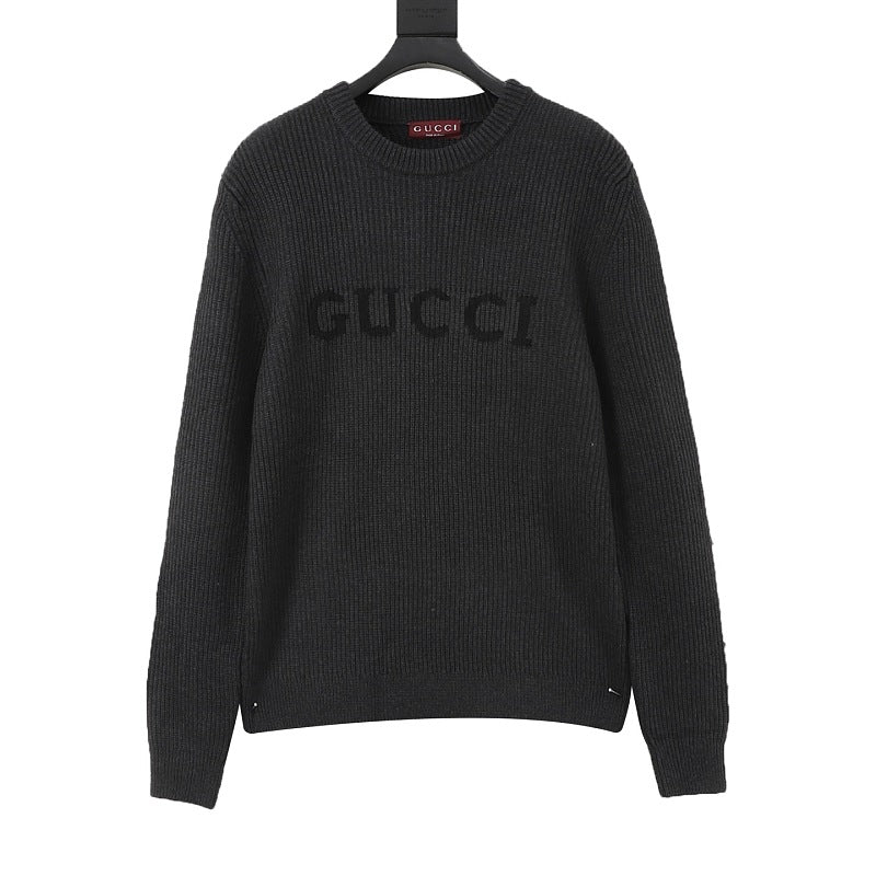 Gucci Logo Wool-Blend Ribbed Crewneck Sweater
