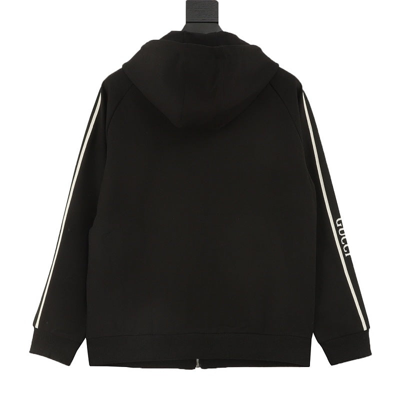 Gucci Logo Tape Zip-Up Hooded Jacket