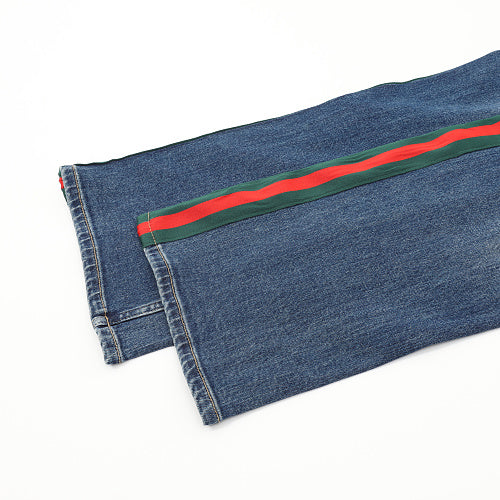 Gucci Web-Stripe Straight-Leg Jeans