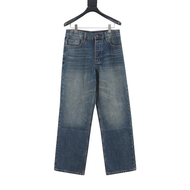 Louis Vuitton Monogram Leather-Pocket Jeans