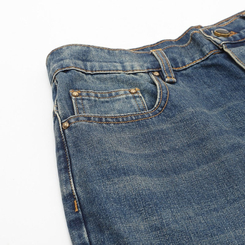 Louis Vuitton Monogram Leather-Pocket Jeans