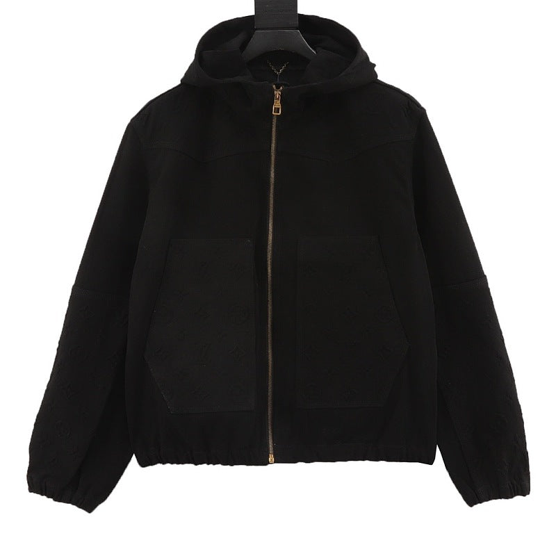Louis Vuitton Embossed Monogram Hooded Denim Jacket