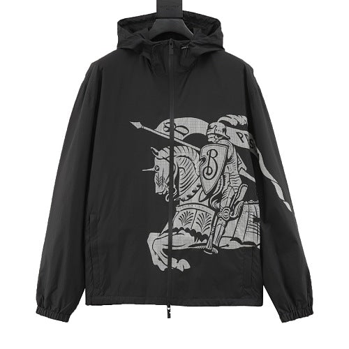Burberry Oversized Knight Graphic Hooded Jacket