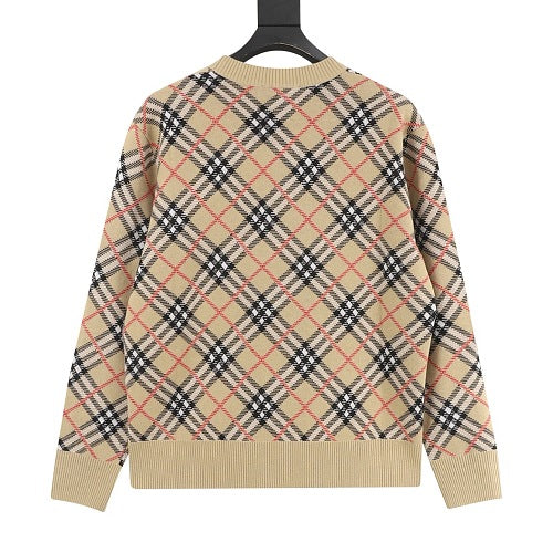 Burberry Diagonal Check Crewneck Sweater