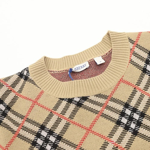 Burberry Diagonal Check Crewneck Sweater