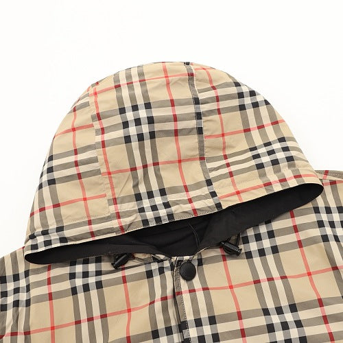 Burberry Reversible Check Snap-Front Hooded Jacket