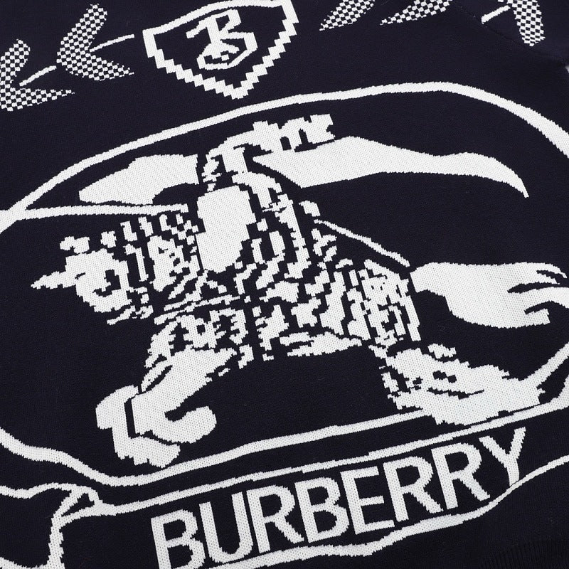Burberry Wheat Equestrian Knight Jacquard Crewneck Sweater