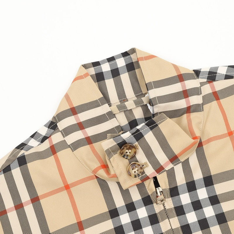 Burberry Check Stand-Collar Zip-Up Jacket