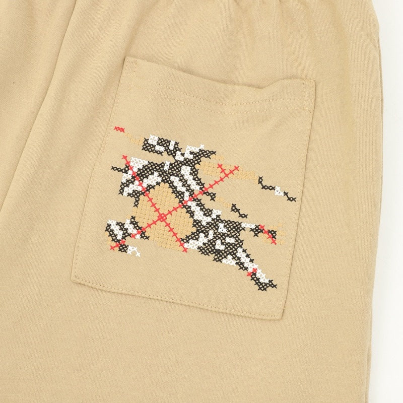Burberry Cross-Stitch Knight Embroidered Joggers