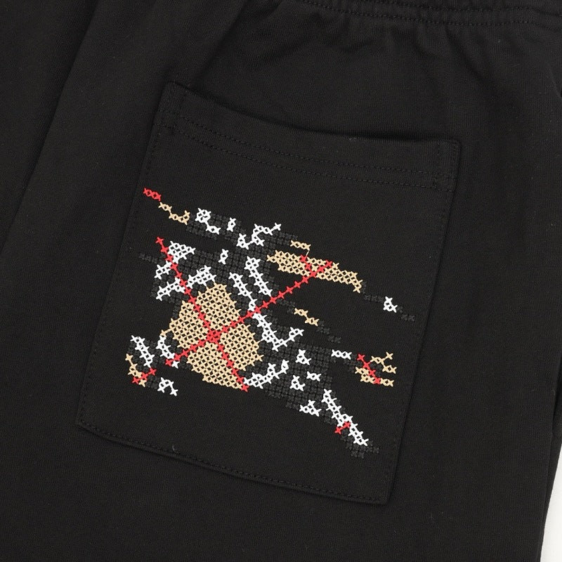 Burberry Cross-Stitch Knight Embroidered Joggers