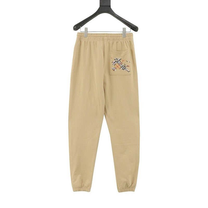 Burberry Cross-Stitch Knight Embroidered Joggers