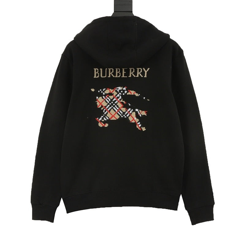 Burberry Cross-Stitch Knight Two-Way Zip Hoodie