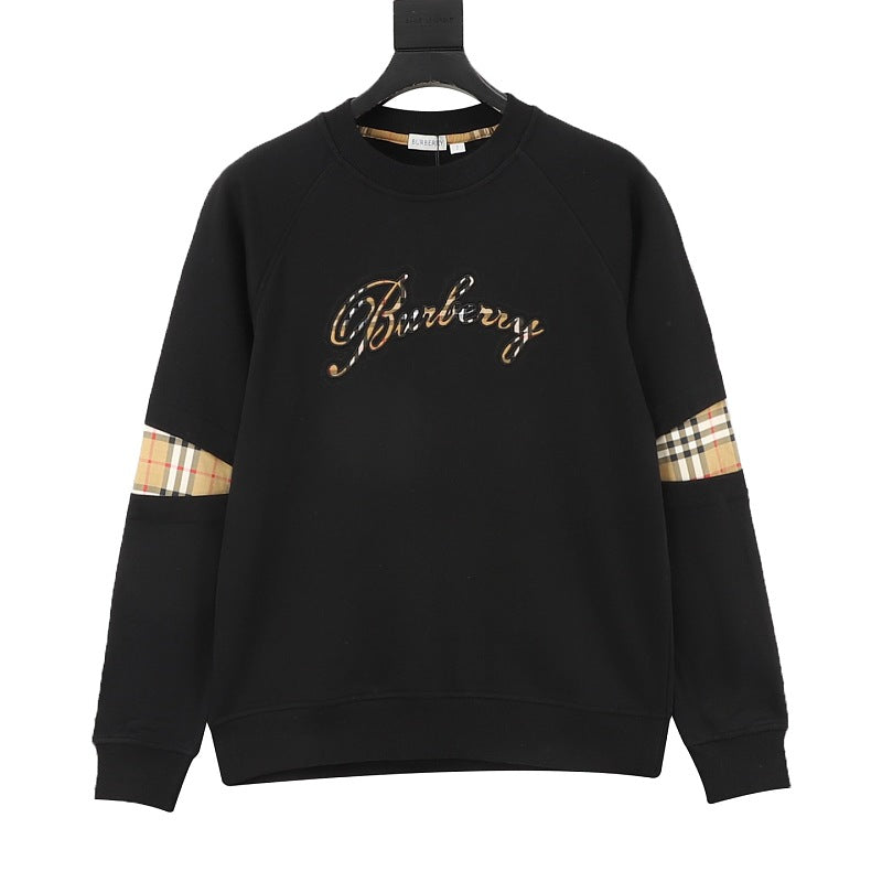 Burberry Check Signature Embroidered Crewneck Sweatshirt
