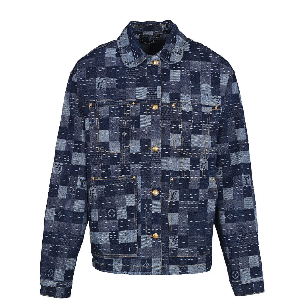 Louis Vuitton LV Damier Patchwork Sashiko Denim Trucker Jacket