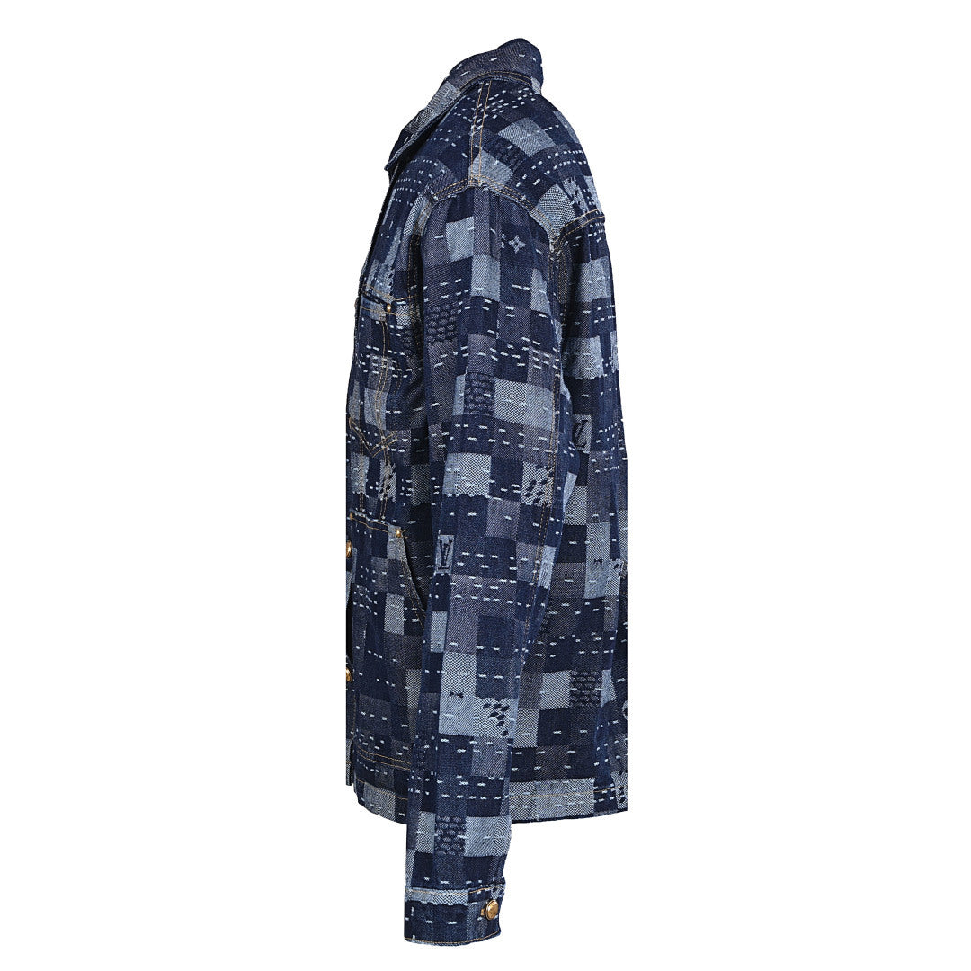 Louis Vuitton LV Damier Patchwork Sashiko Denim Trucker Jacket