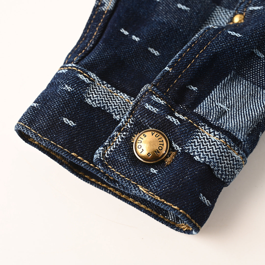Louis Vuitton LV Damier Patchwork Sashiko Denim Trucker Jacket