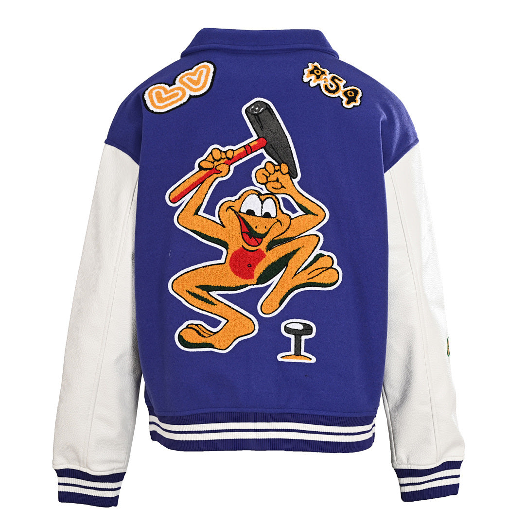 Louis Vuitton LV Graphic Patch Wool & Leather Varsity Jacket