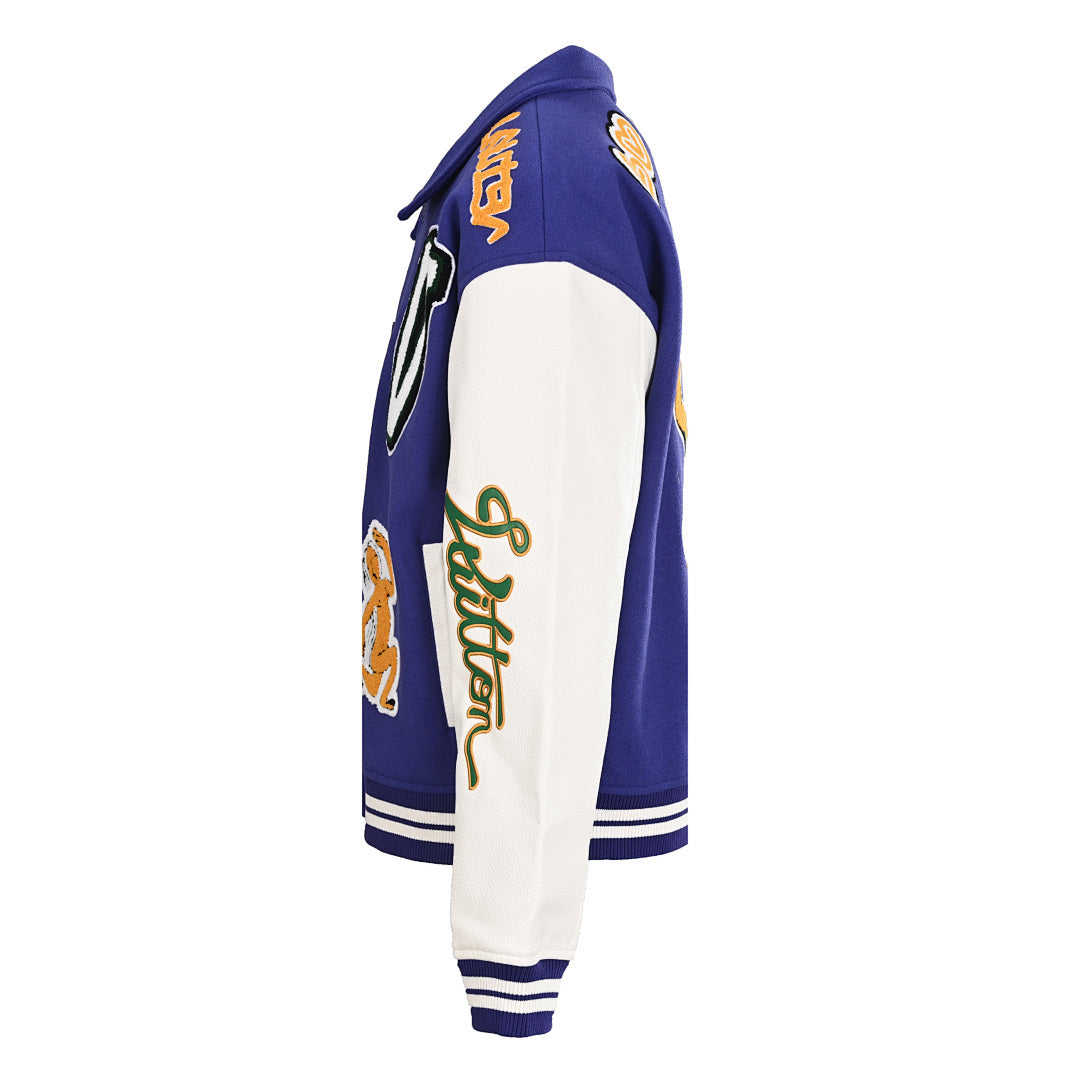 Louis Vuitton LV Graphic Patch Wool & Leather Varsity Jacket