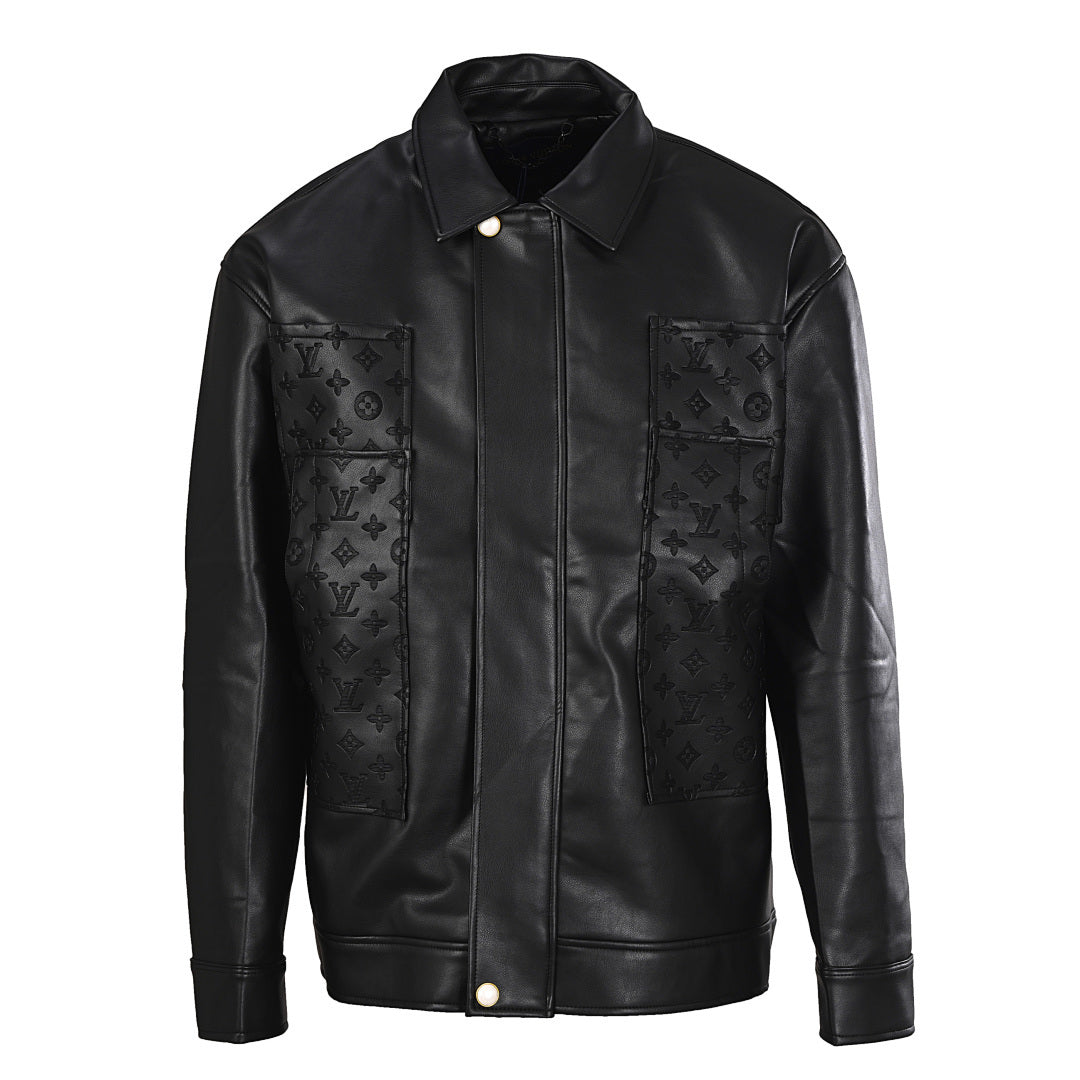 Louis Vuitton LV Monogram Debossed Leather Trucker Jacket