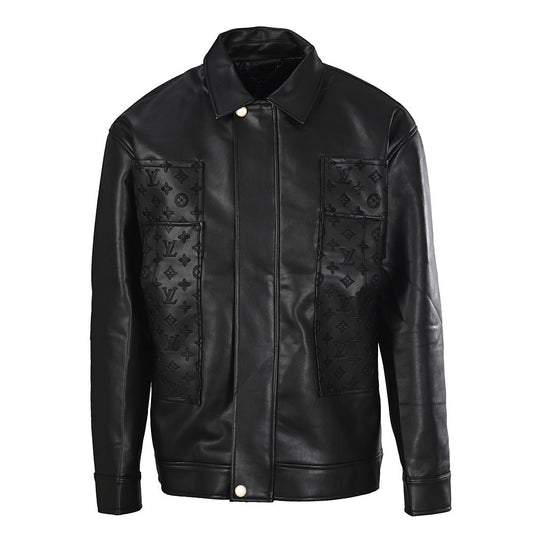 Louis Vuitton LV Monogram Debossed Leather Trucker Jacket
