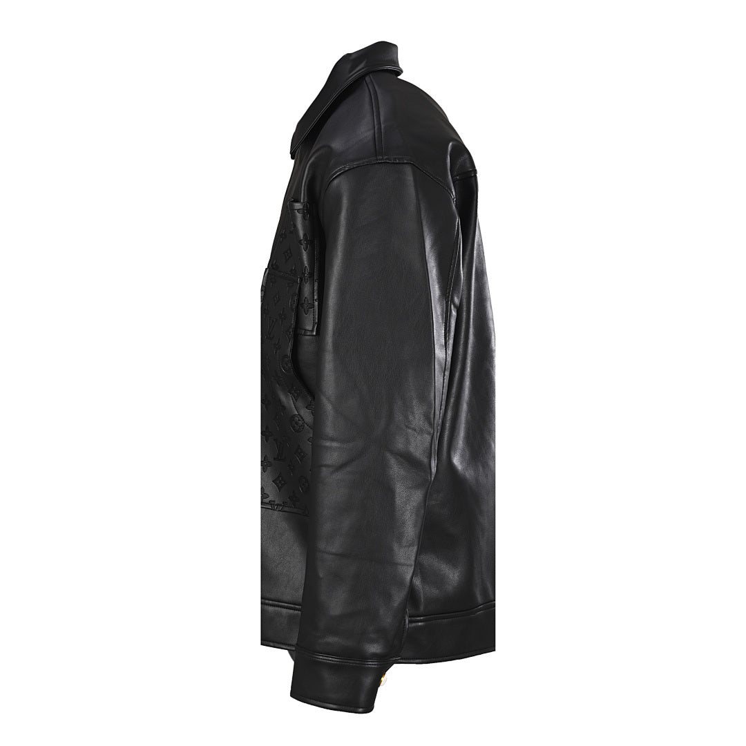 Louis Vuitton LV Monogram Debossed Leather Trucker Jacket
