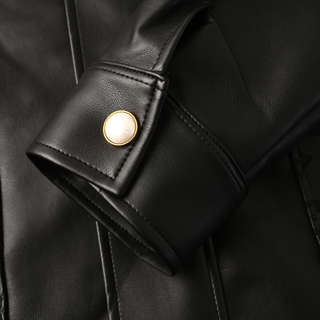 Louis Vuitton LV Monogram Debossed Leather Trucker Jacket