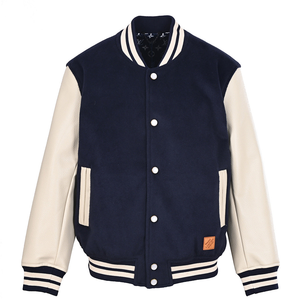 Louis Vuitton 2 Rue du Pont Neuf Varsity Wool & Leather Letterman Jacket
