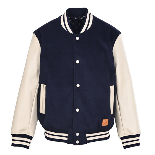 Louis Vuitton 2 Rue du Pont Neuf Varsity Wool & Leather Letterman Jacket