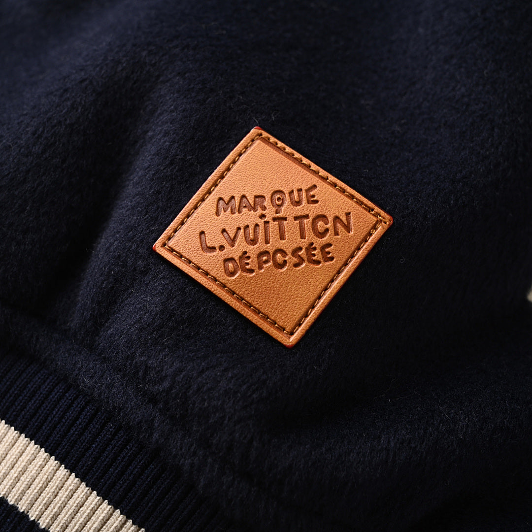 Louis Vuitton 2 Rue du Pont Neuf Varsity Wool & Leather Letterman Jacket
