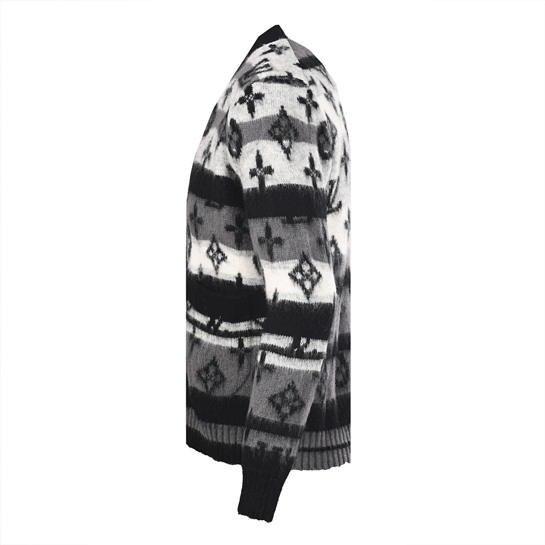 Louis Vuitton LV Monogram Brushed Mohair-Blend Stripe Cardigan