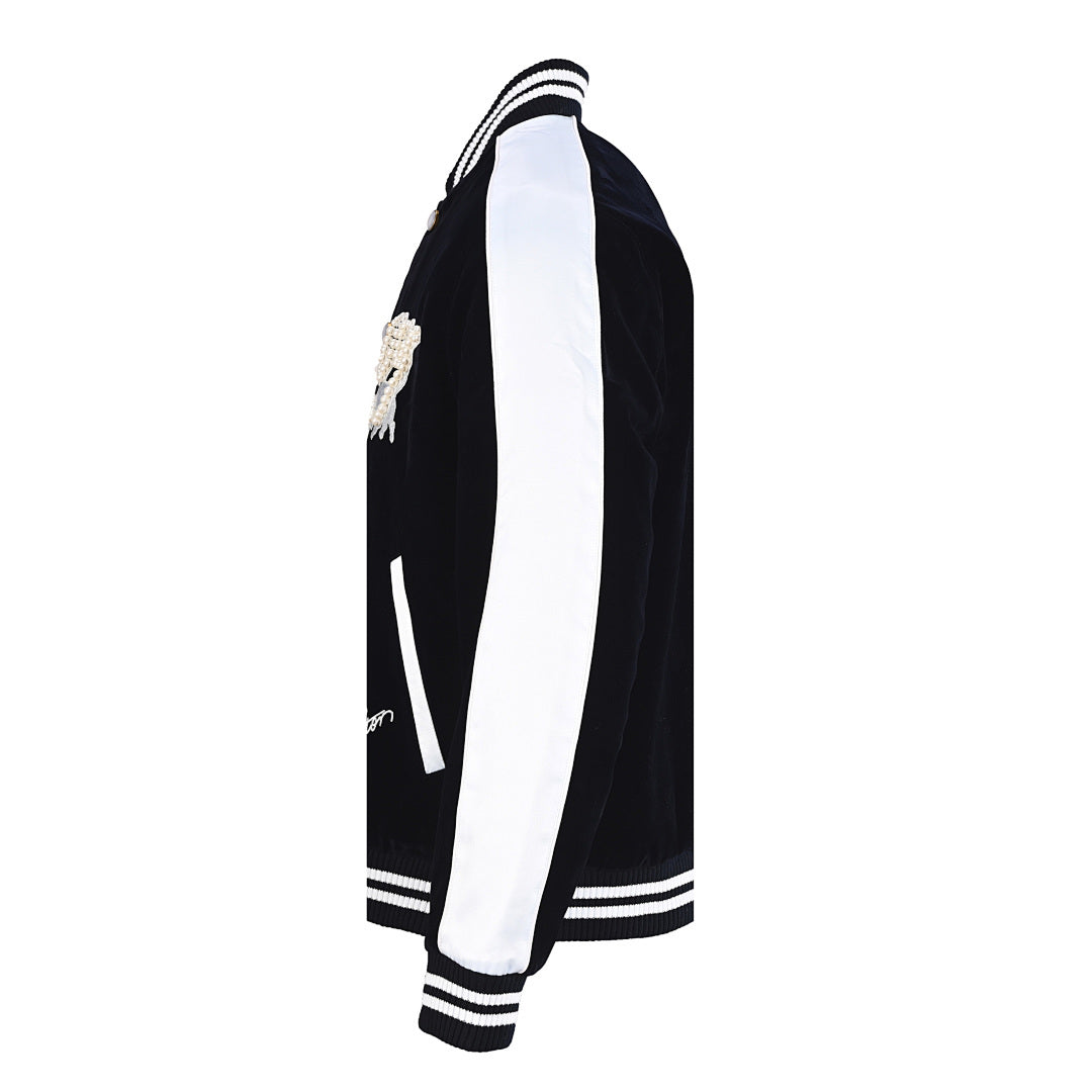 Louis Vuitton LV Heraldic Crest Dual Panther Embroidered Wool Varsity Jacket