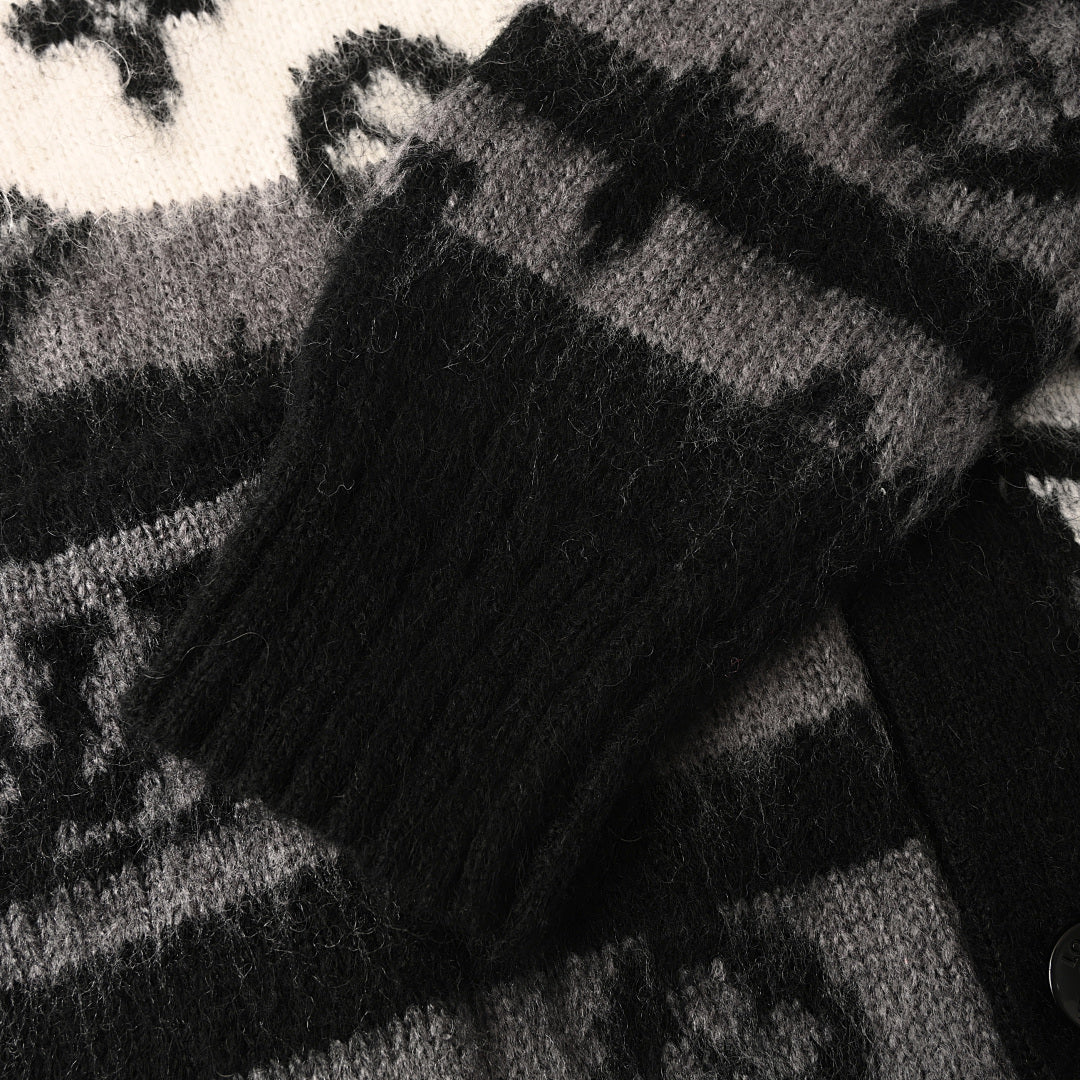 Louis Vuitton LV Monogram Brushed Mohair-Blend Stripe Cardigan