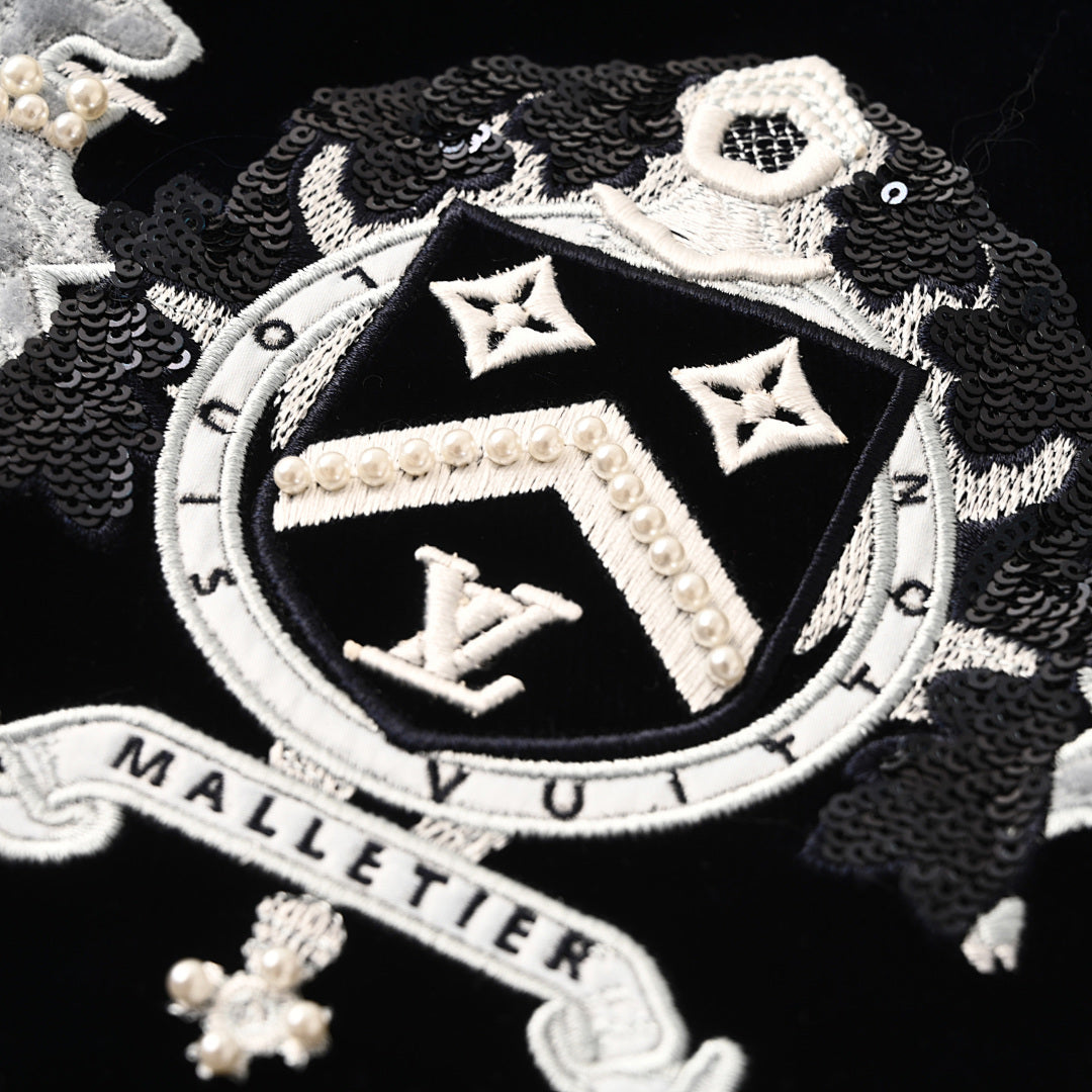 Louis Vuitton LV Heraldic Crest Dual Panther Embroidered Wool Varsity Jacket