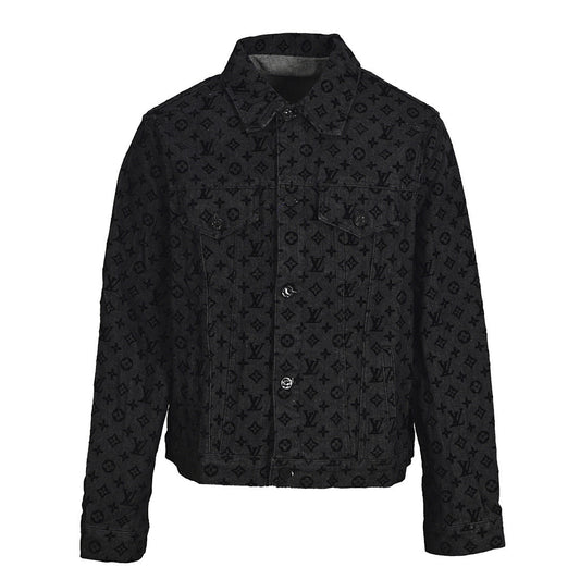 Louis Vuitton LV Monogram Velvet-Flocked Denim Trucker Jacket