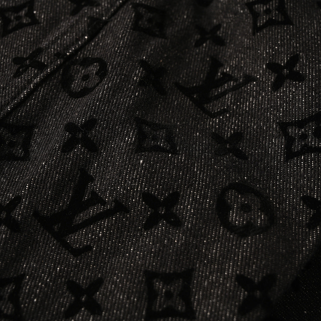 Louis Vuitton LV Monogram Velvet-Flocked Denim Trucker Jacket