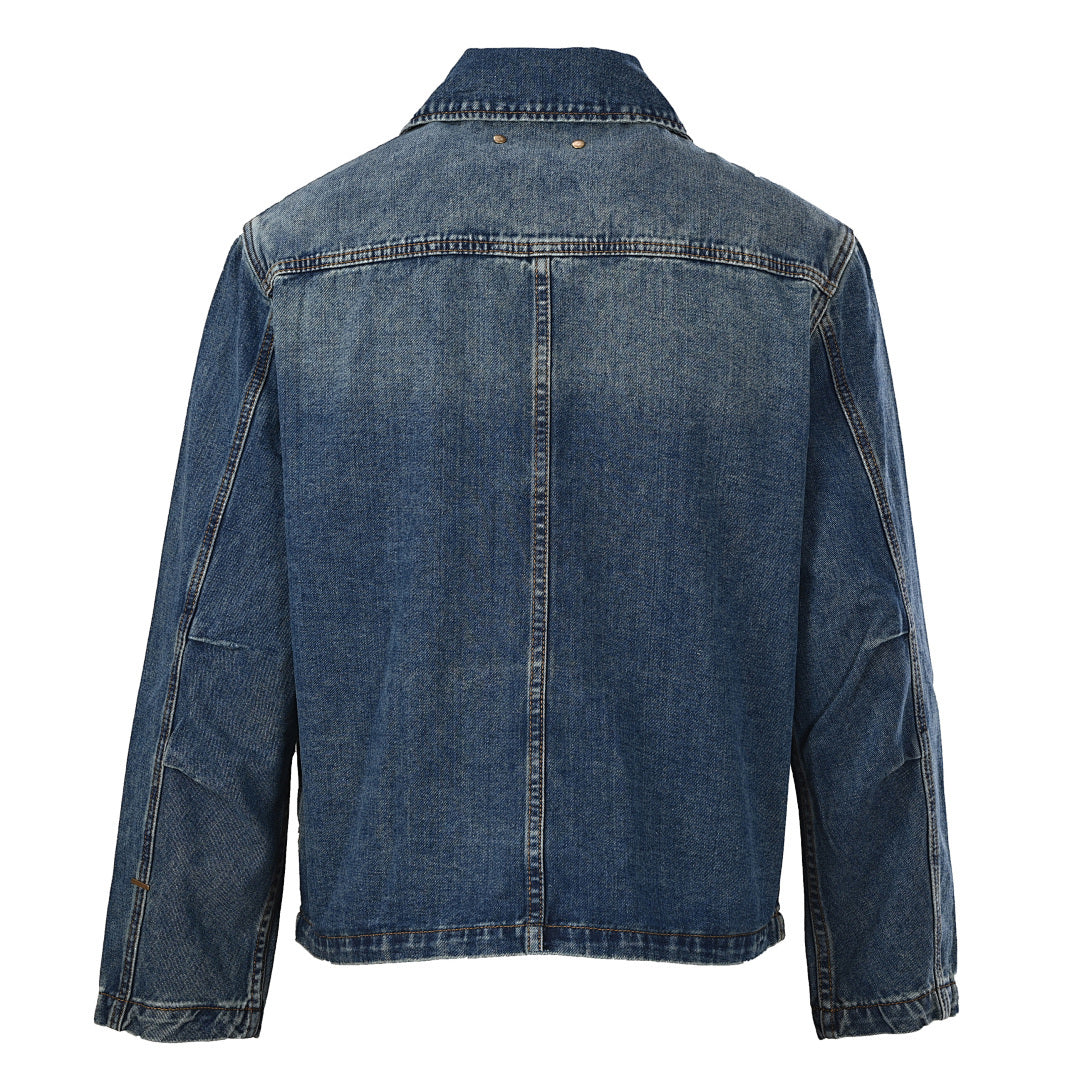 Louis Vuitton LV Monogram Laser-Embossed Dual Patch Pocket Washed Denim Jacket