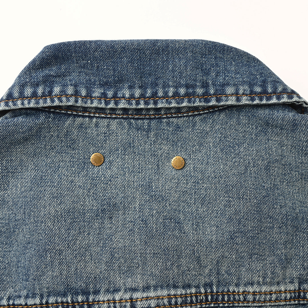 Louis Vuitton LV Monogram Laser-Embossed Dual Patch Pocket Washed Denim Jacket