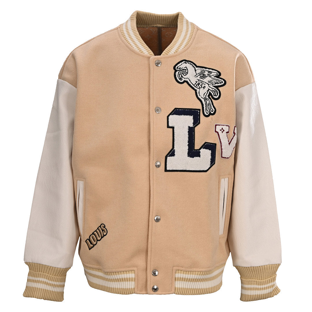 Louis Vuitton LV Since 1854 Pegasus Chenille LV Varsity Jacket — Camel